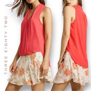 THREE EIGHTY TWO Women’s Monroe Surplice Top in the Size Large in Watermelon